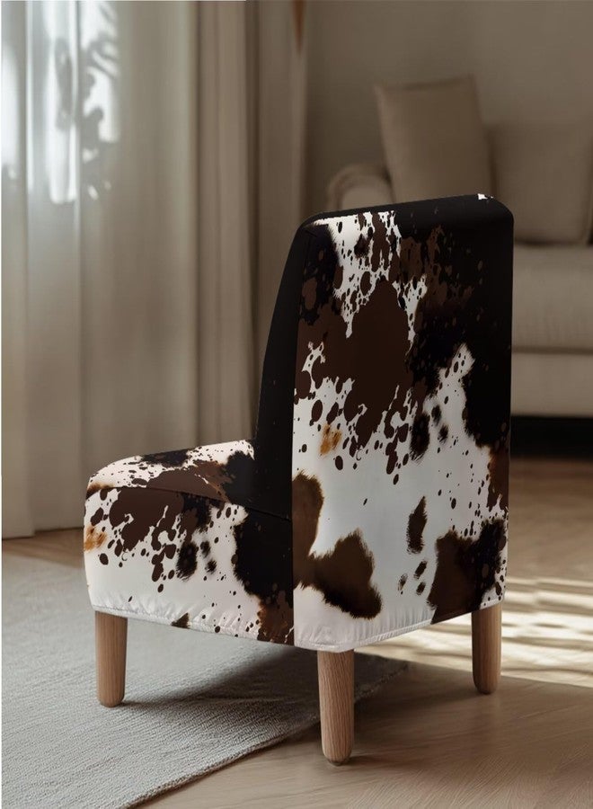 Yatixapu Accent Chair Slipcover Set of 2 Stretch Armless Cow Print Accent Chair Cover Washable Slipper Chair Slipcover Without Arms Covers Furniture Protector for Living Dining Room Hotel - Image 4